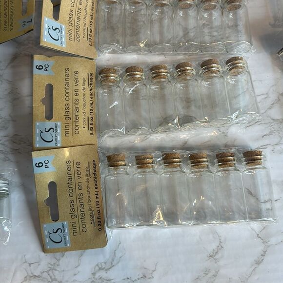 Mini aluminum Lid / cork lid Glass Vial Jars Containers craft potion bottles - Picture 4 of 7